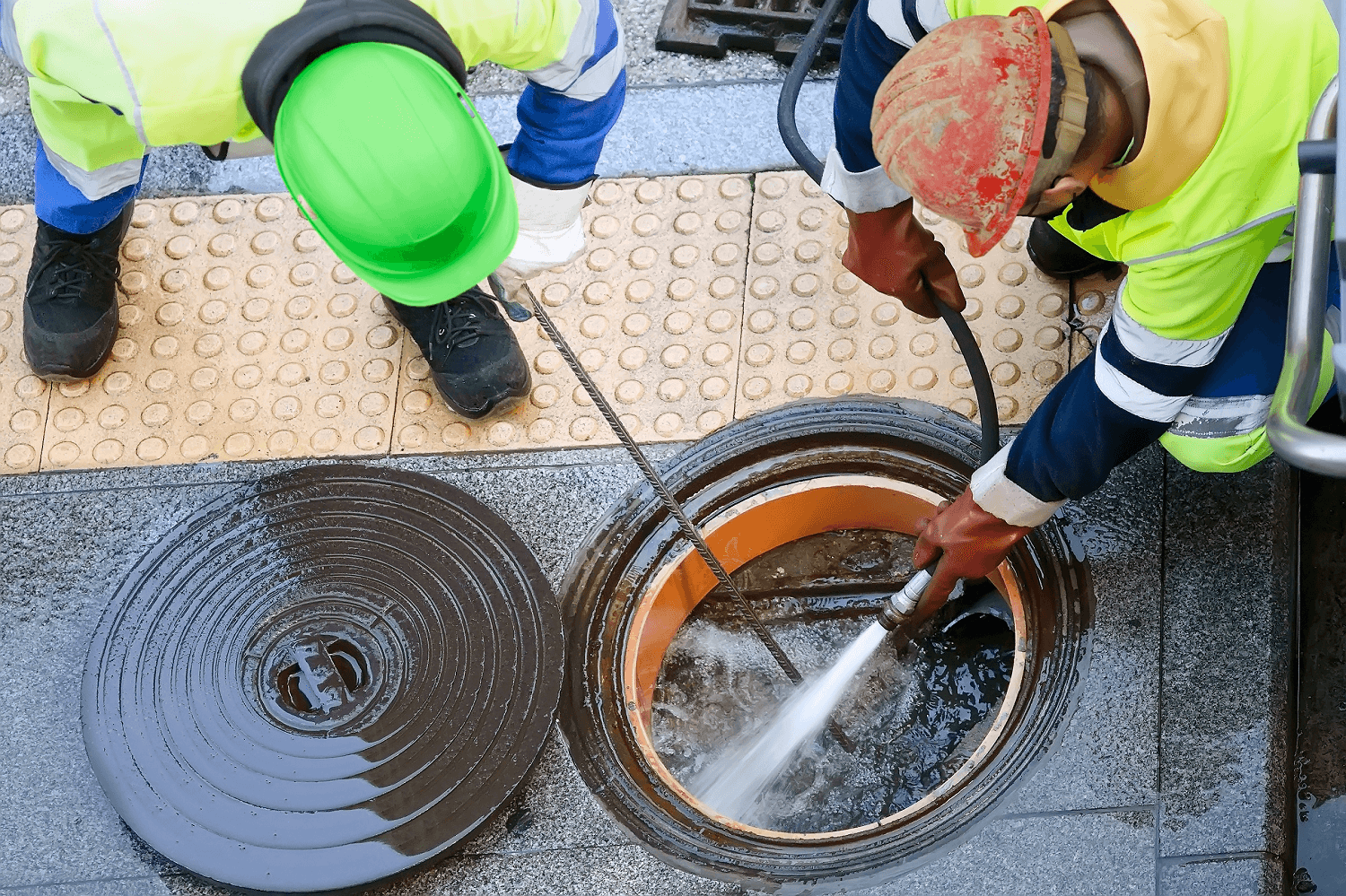 curage de canalisation effectué par une équipe spécialisée